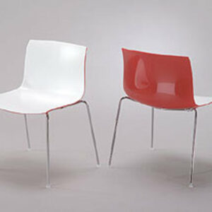 Stoel CATIFA53 wit/rood