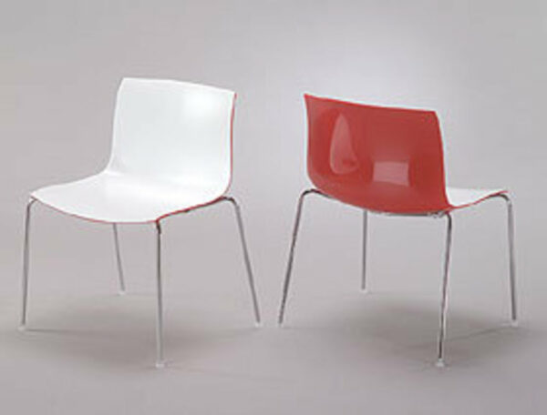 Stoel CATIFA53 wit/rood